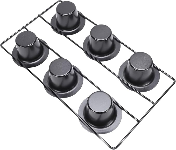 LICAEVEY Professional 6 Cup Popover Pan, Deep Non Stick Carbon Steel Bakeware for Yorkshire Pudding & Muffins, Dishwasher Safe Easy Clean Baking Pan