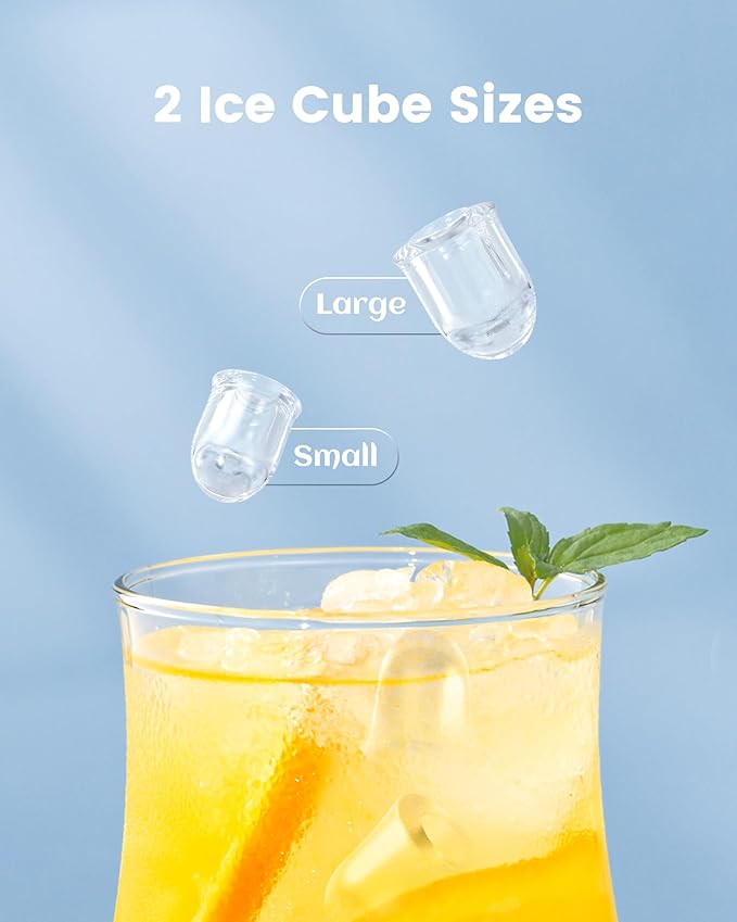 CyberChill Countertop Ice Maker, Portable Ice Machine with Handle, 6 Mins Fast Ice, 26 lbs/Day, Self-Cleaning with Ice Basket & Scoop, for Home, Kitchen, RV, Camping