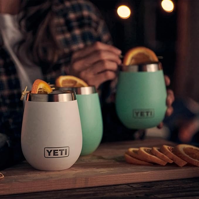 YETI Rambler 10 oz Wine Tumbler, Vacuum Insulated, Stainless Steel with MagSlider Lid, Black Forest Green