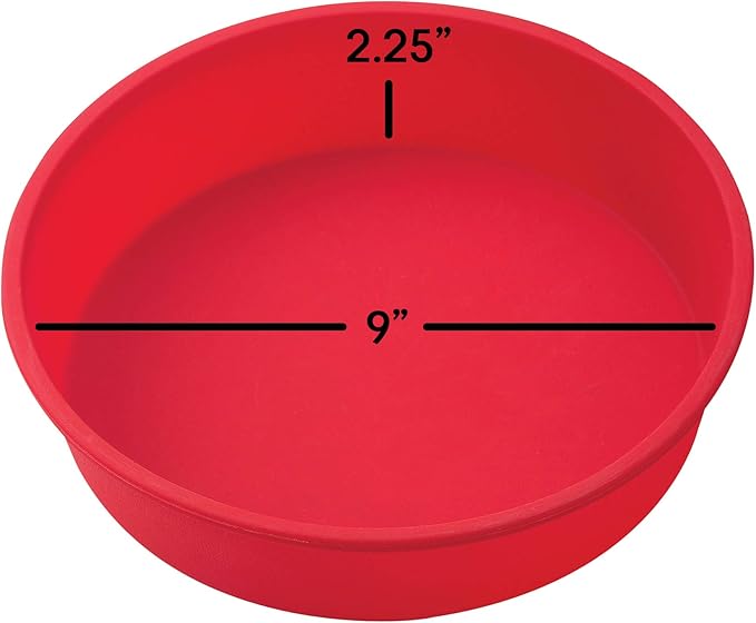 Mrs. Anderson's Baking Silicone 9-Inch Round Cake Pan, BPA Free, Non-Stick European-Grade Silicone, 9.5 x 2.25-Inches