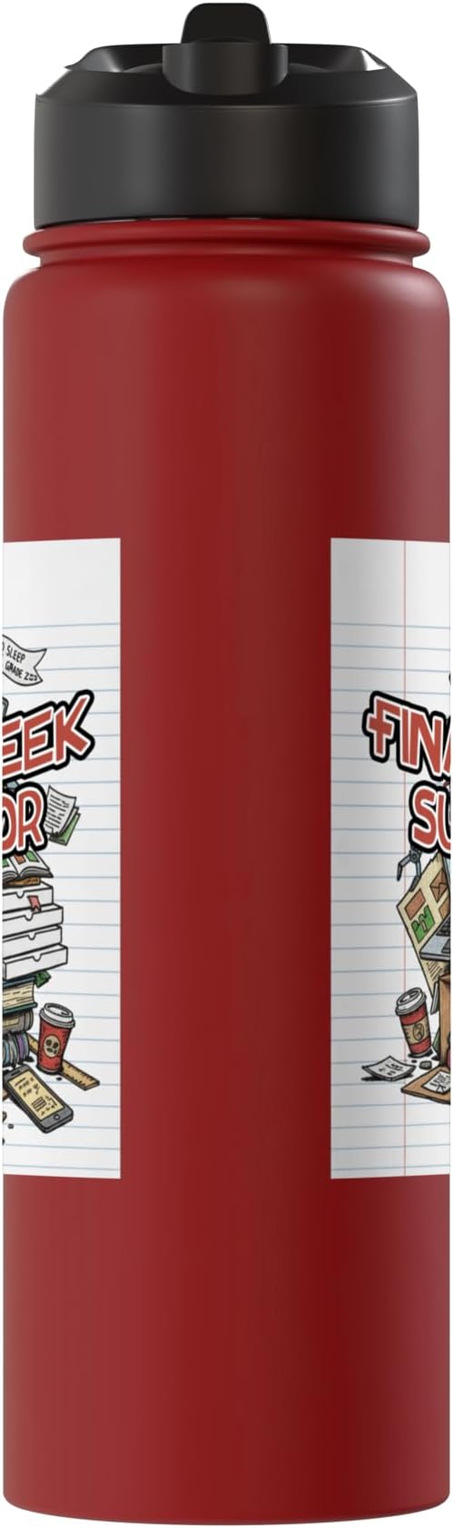 Cafeteria Critic - Student Lunch School Humor Food Chaos Stainless Steel Insulated Water Bottle
