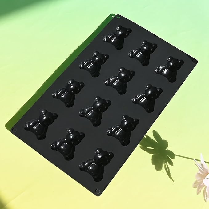 3D Bear Shape Cake Mold, Pudding Silicone Molds for Baking Pastry, Jelly, Ice Cream, Mousse Cake Decoration, Non-Stick Food Grade Silicone Baking Supplies (D_ Bear)