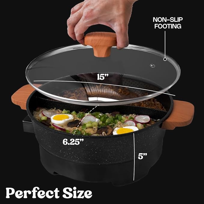 Hot Pot Electric - Portable Electric Hot Pot Cooker - Hot Pot Electric with Divider - Chinese Hot Pot, Shabu Shabu Hot Pot - Versatile Hot Pot Cookware - Hot Pot by Rolka