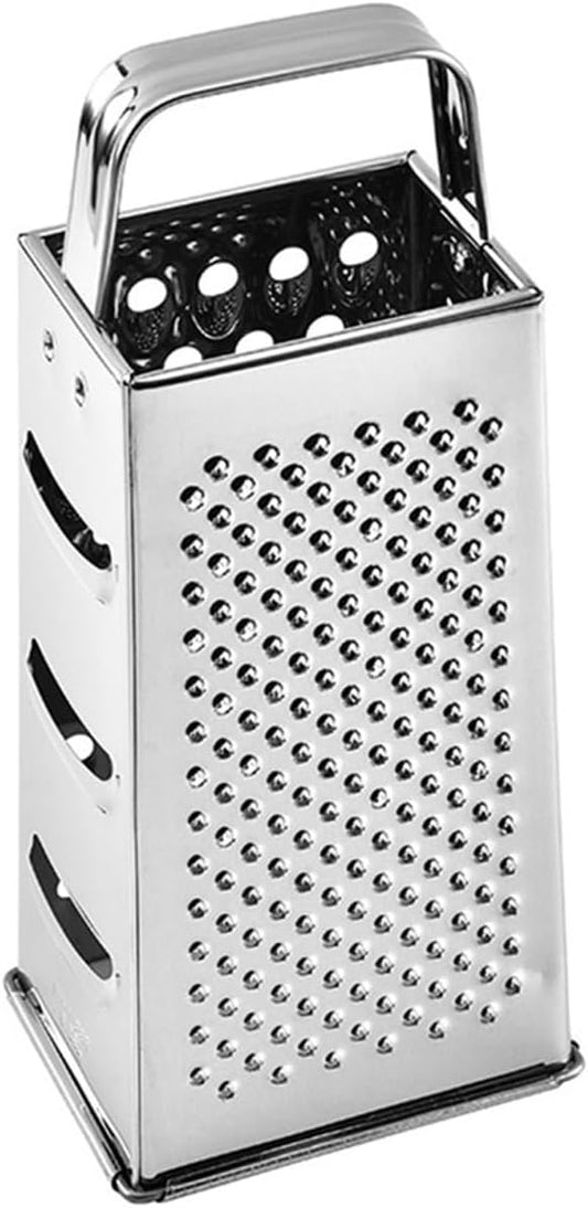 Ciieeo Stainless Steel Kitchen Grater, Multipurpose 4-sides Box Grater, Vegetable Slicer, Cheese Shredder, 9. 64 X 4. 17 X 3. 14 Inch, Silver