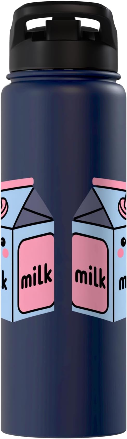 Milk Carton Kawaii Cute Smiling Milk Stainless Steel Insulated Water Bottle