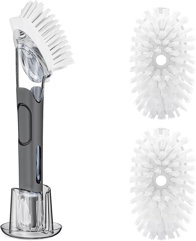 Soap Dispensing Replacement Dish Brush Storage Set