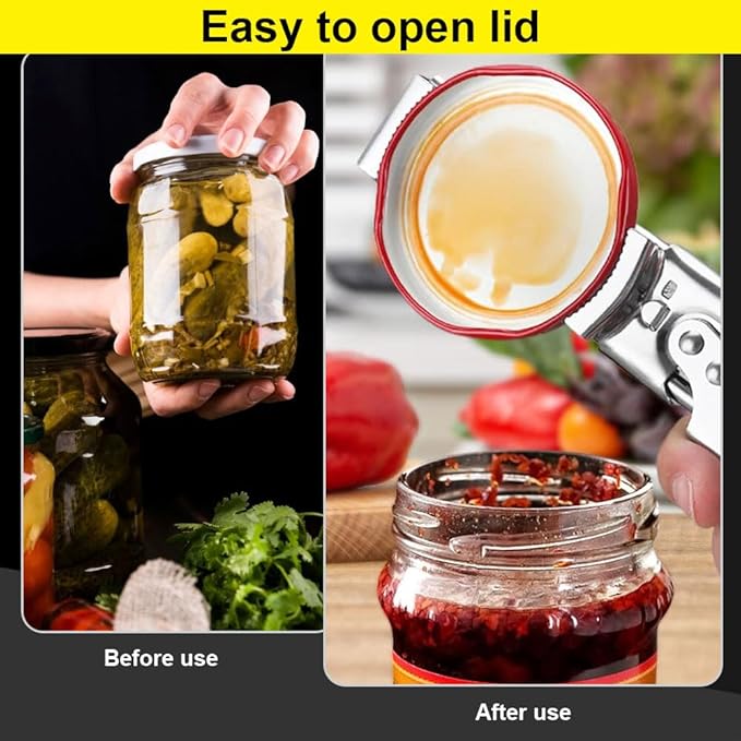 Adjustable Stainless Steel Jar Opener, 2026 New Multifunctional Stainless Steel Can Opener, Jar Lid Opener for Weak Hands, Jar Lid Gripper Bottle Opener Kitchen Accessories (3)