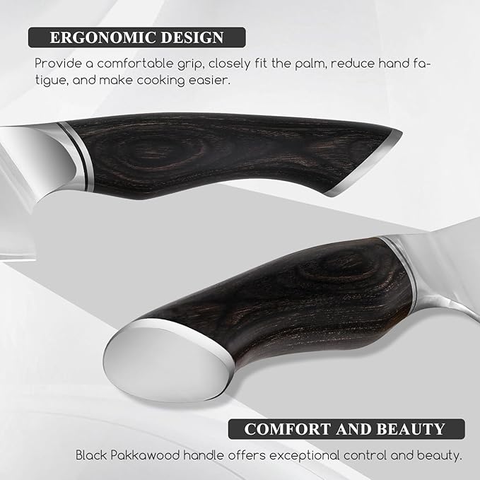 SHANGDAO Kitchen Knives Set, 3-Piece Chefs Knife Set High Carbon VG10 Stainless Steel with Ultra Sharp Blade & Professional Chef Knives, Japanese Cooking Knife with Gift Box