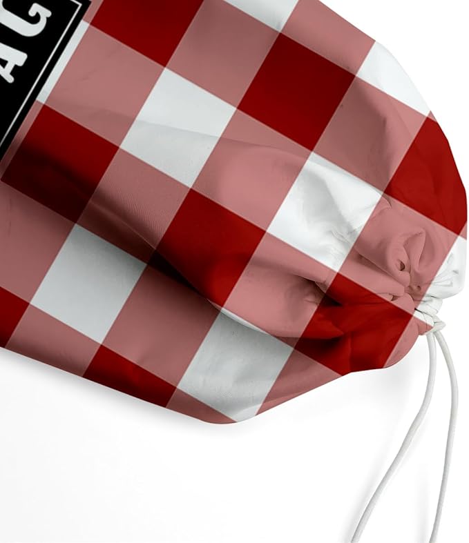Plastic Bag Holder,Reusable And Washable Grocery Bag organizer,for Home Kitchen Travelling Camping Decor, use 1 Pack, Red And White Plaid Pattern