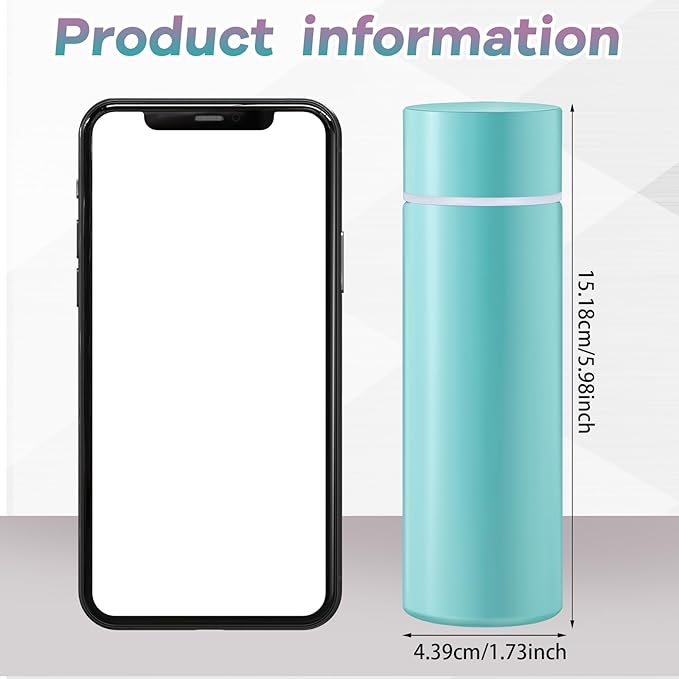 Irenare 5oz Mini Water Bottle Mini Insulated Stainless Steel Bottle Purse Water Bottle Cute Leak Proof Flask Keeps Drink Cold and Hot for Purse Women(Blue, Purple,2 Pieces)