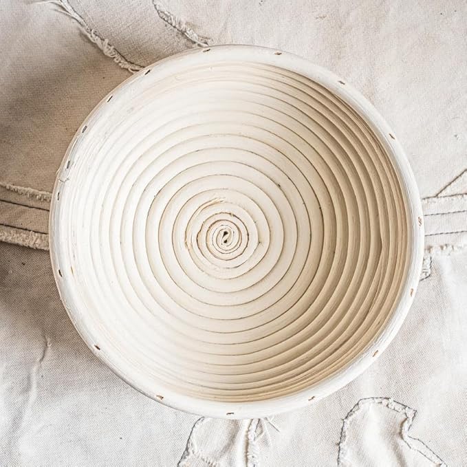 Dimpola Banneton Bread Proofing Basket Banneton Basket Set Sourdough Proofing Basket Round Proofing Bowls Handmade Rattan Baskets and Liners (2 Round 9 inch Baking Set)