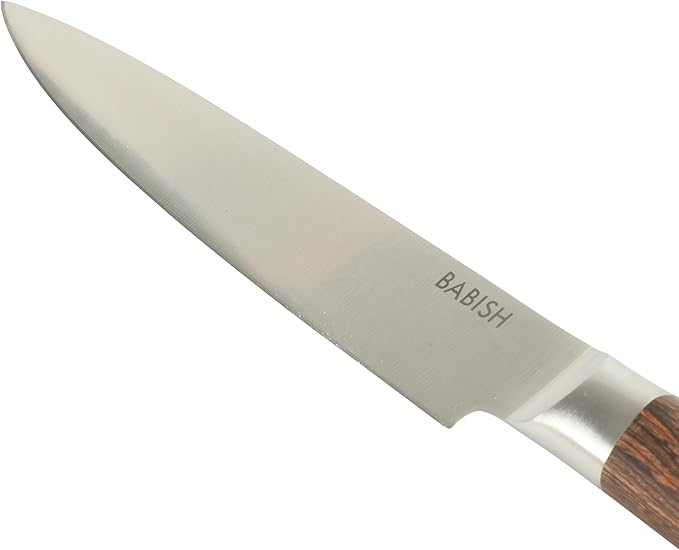Babish 8-Inch Carving Knife – High-Carbon 1.4116 German Steel Slicing Knife with Dark Pakka Wood Handle, Full-Tang Razor Sharp Blade for Carving Meat, Turkey, Roast & BBQ