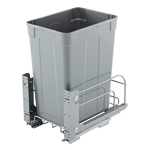 VEVOR Pullout Trash Can for Kitchen Cabinets, 35 QT Garbage Waste Recycling Bin, Under Mount Waste Container, with Heavy Duty Metal Soft Close Sliding System and Door Kit, for Sink, Under Counter