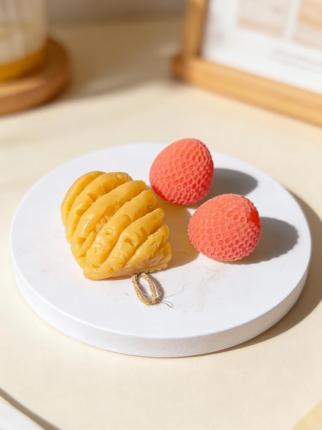 Pineapple Silicone Mold – 2 Pcs Silicone Fruit Mold for Chocolate, Fondant, Candle, Resin & Cake Decor, 3D Fruit Soap DIY Baking Tool for Parties & Gifts (Pineapple)