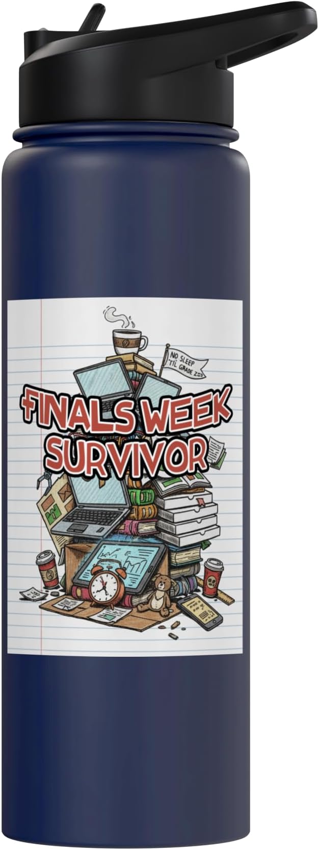 Cafeteria Critic - Student Lunch School Humor Food Chaos Stainless Steel Insulated Water Bottle