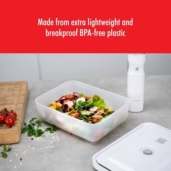 ZWILLING Fresh & Save Plastic Fridge Box, Airtight Food Storage Container, Meal Prep Container, BPA-Free, Grey