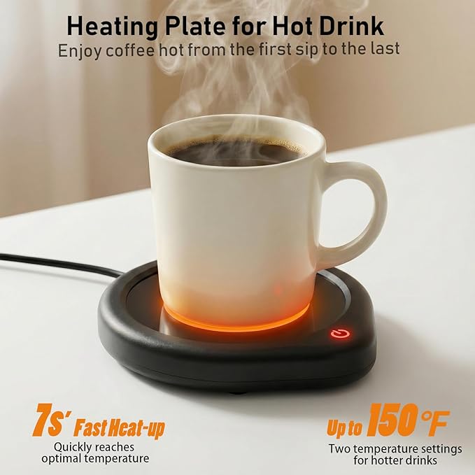 Oracer Coffee Mug Warmer, Cup Warmer for Desk with Auto Shut Off Smart Temperature Settings, Electric Beverage Tea Water Milk Heater for All Cups and Mugs, Heating Plate Candle Wax Warmer