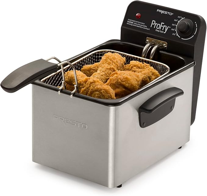 Presto 05461 Stainless Steel Pro Fry Immersion Element Deep Fryer, Silver