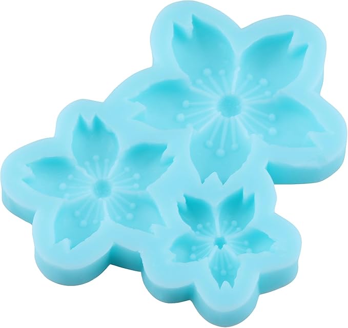 Flower Fondant Molds Cherry Blossom Silicone Mold for Cake Decorating Cupcake Topper Chocolate Candy Gum Paste Polymer Clay