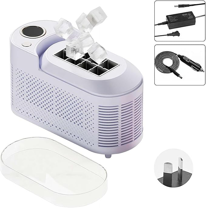 Compact Portable Ice Maker - Quick 8 Cubes in 10 Min, Ideal for Home, Office, Camping & Parties, Easy to Clean, Energy-Efficient & Quiet Operation