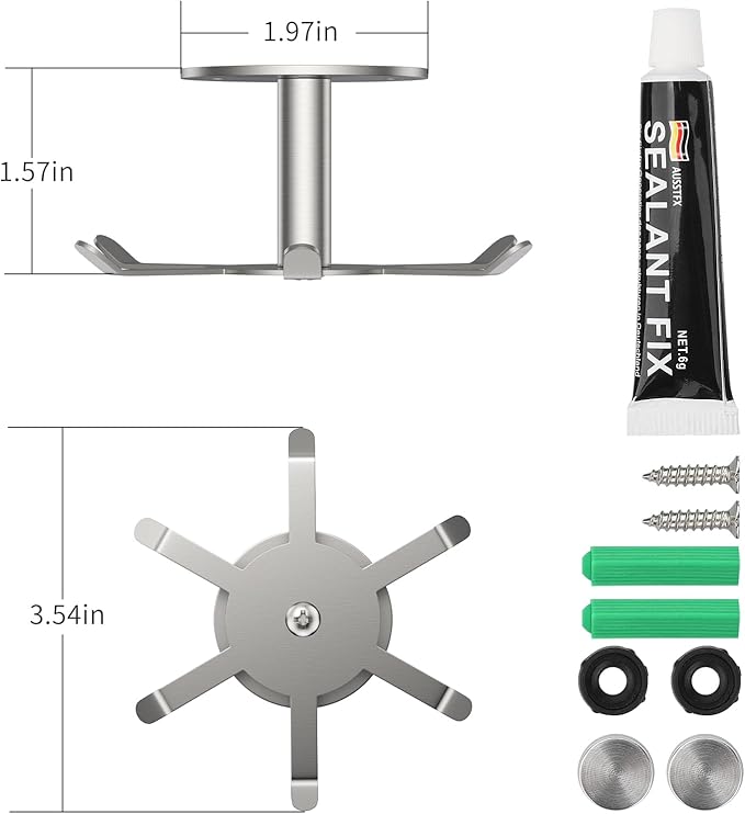 2pcs Under Cabinet Hooks Rotating Kitchen Utensil Holder 304 Stainless Steel Adhesive Utensil Hanging Rack for Kitchen Utensils/Tools/Towel/Knife(2, Brushed Nickel)…