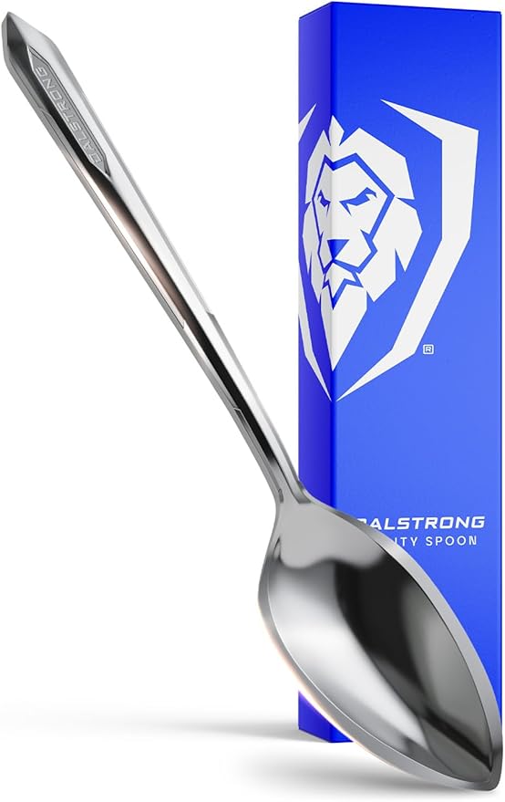 Dalstrong Chef's Utility Spoon - Silver 304 Stainless Steel - Professional Use - Corrosion Resistant - 1 TBSP 9 inch long - Tasting Plating Metal Spoon - Mirror Polish Satin Finish - Engraved Logo