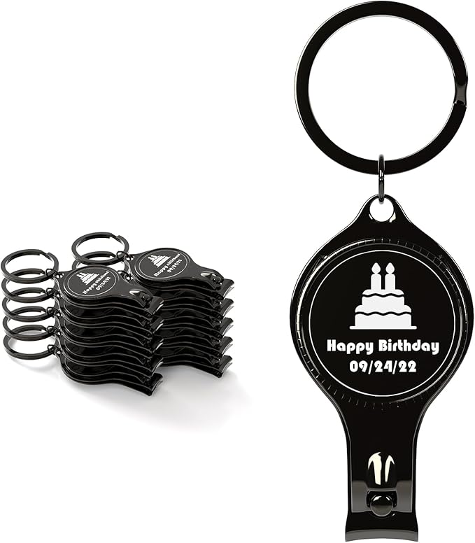 10pcs Personalized 4 in 1 Multi Function Bottle Opener, Nail Clipper, Wedding Favors Brewery, Private Customized, Black, Multitool Gifts for Men