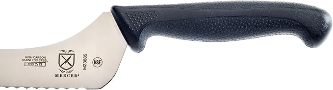 Mercer Culinary Millennia Black Handle Offset Bread Knife, 7-Inch