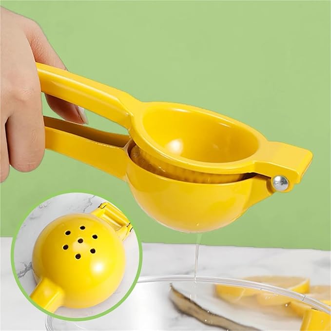 Home Manual Lemon Squeezer Aluminum Alloy Hand Pressed Citrus Orange Juicer Portable Kitchen Tool for Lime Lemon Home Use Yellow 1-5PCS(4pcs)