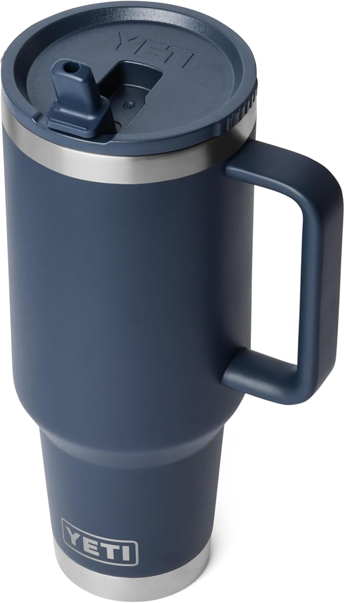 YETI Rambler 40 oz Travel Mug with Flip Straw Lid – Stainless Steel, Vacuum Insulated, Leakproof, Cup Holder Friendly