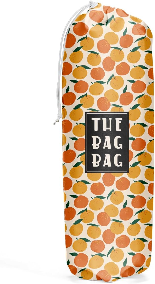Orange Grocery Bag Organizer - Plastic Bag Holders for Kitchen, Pantry, Laundry Room - Home Decor Gifts