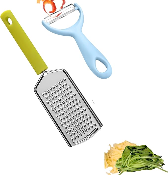 Apple Peeler:Pear Fruit Vegetable Peeler,Manual peeler for Peeling Apples, Pears, Cucumber;Garlic Carrot Potato Cheese Zester Grater, Essential Kitchen Tool(2-Pack) (blue)
