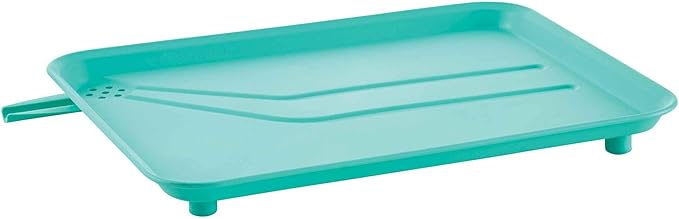 Farberware Compact Dish Drying Rack with Frost Sink Brush, Removable Drainboard and Flatware Caddy, Holds 9 Plates - Teal, Rust-Resistant for Small Kitchens