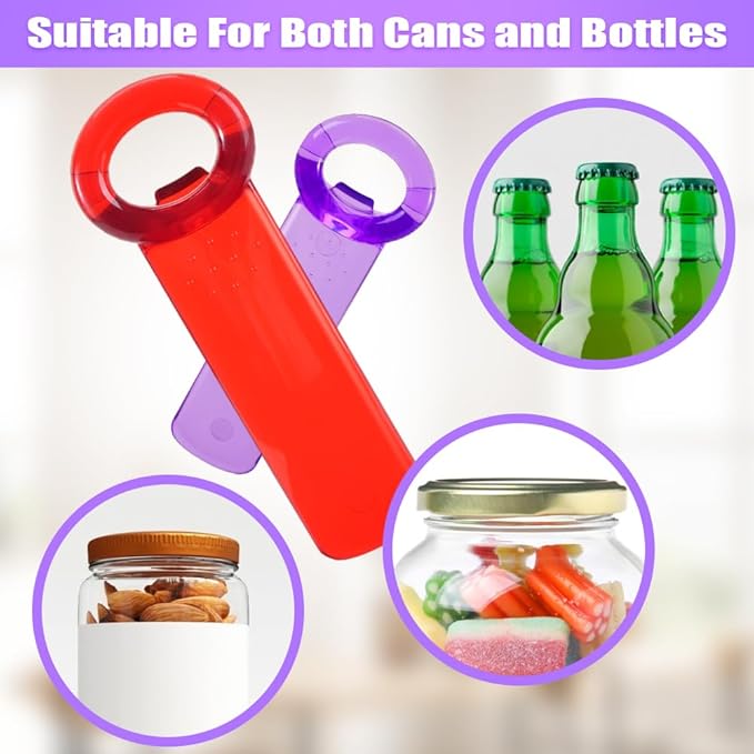 2 PCS Jar Opener, Jar Key Opener, Easy Grip Jar Lid Opener for Weak Hands, Plastic Jar Opener for Elderly and Seniors