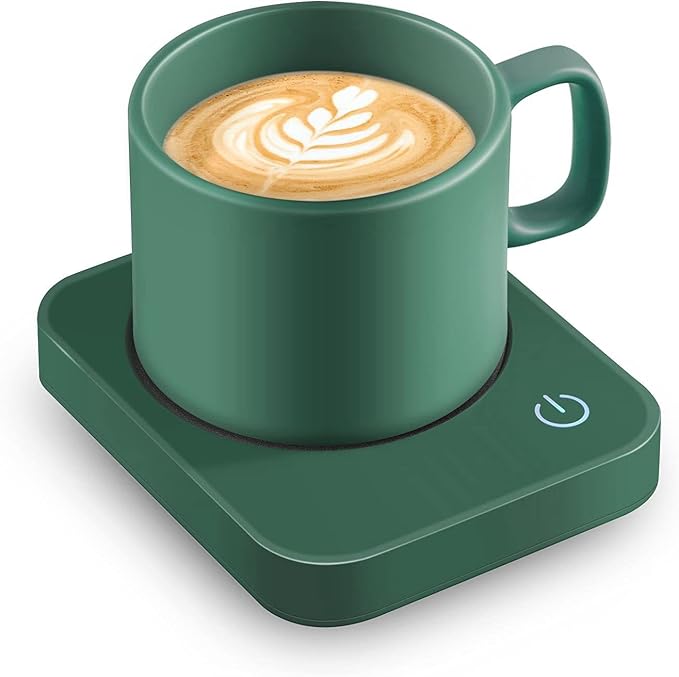 VOBAGA Coffee Mug Warmer for Desk with Auto Shut Off & 3-Temp Settings, Coffee Cup Warmer with Smart Safety Alert Home Office Accessory, Perfect for Coffee, Tea, Milk (No Mug)