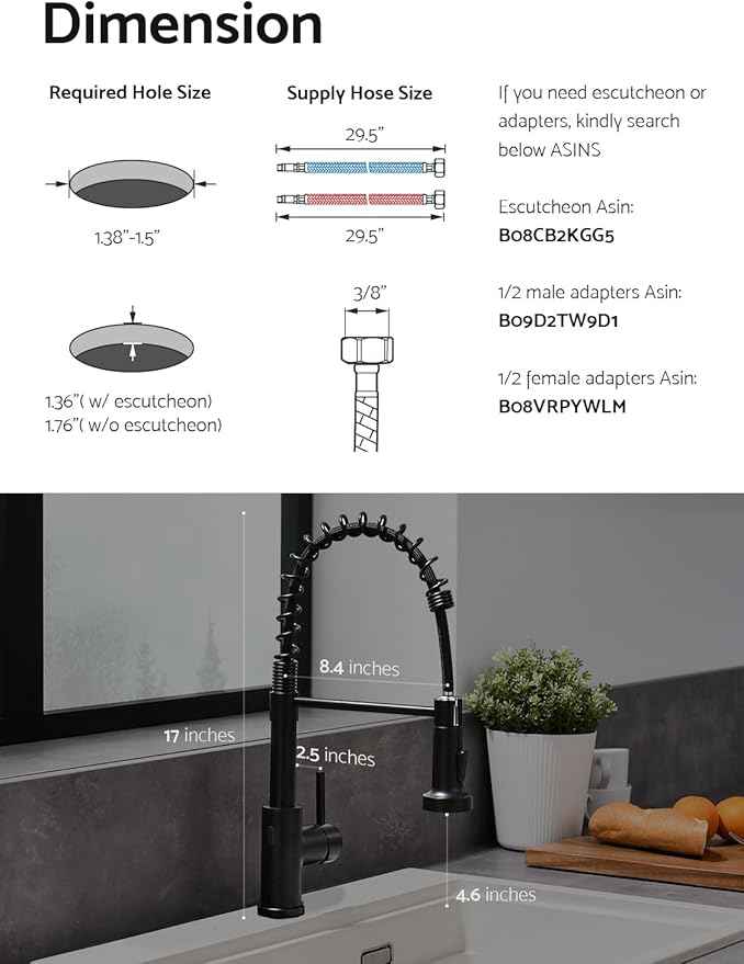 WEWE Matte Black Touchless Kitchen Faucet with Pull Down Sprayer - Motion Sensor Black Kitchen Faucet Spring Single Handle Kitchen Faucets, Stainless Steel Faucet for Kitchen Sink