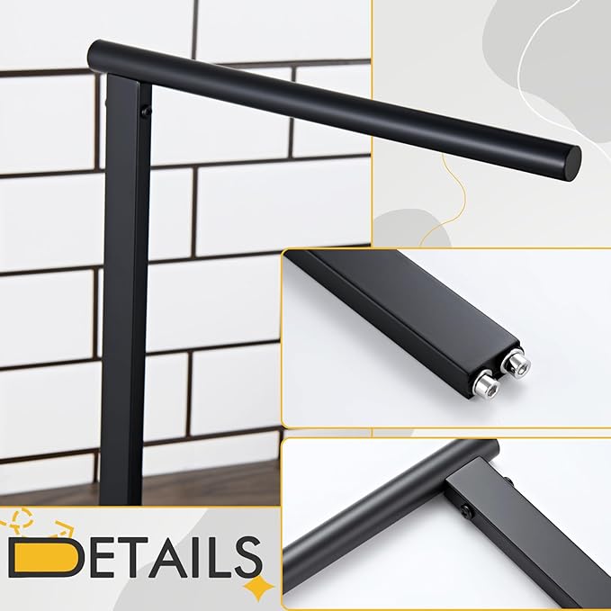 KOKOSIRI Hand Towel Rack Stand Towel Holder with Steady Marble Base for Bathroom Vanity Countertop, Matte Black Stainless Steel 15.7'' Height THS0006-BK