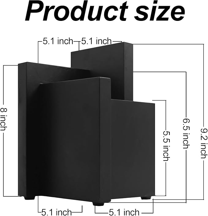 Resafy Black Magnetic Knife Block Knives Display Stable Board Knife Holder Rack Magnetic Stands with Strong Enhanced Magnets on Both Sides Anti-slip Feet