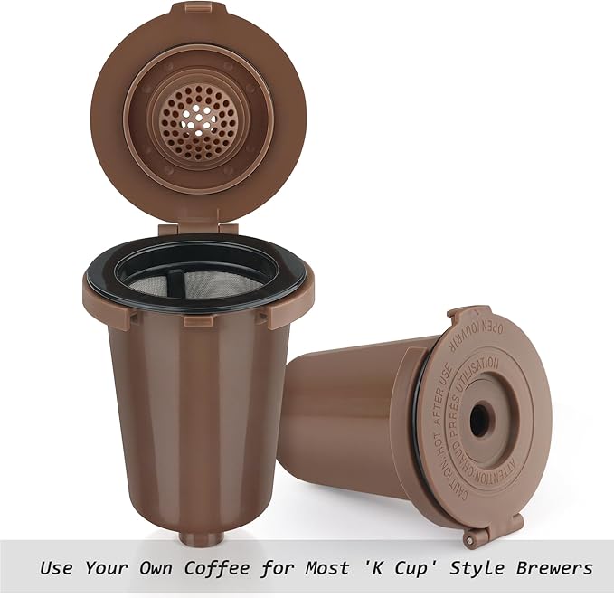 Reusable Filter Cup for Cuisinart (Upgraded Version - 2 PACK Brown)