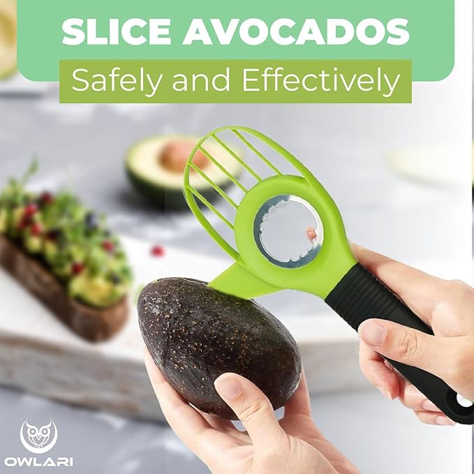 Avocado Tool 3 in 1 Includes Avocado Cutter, Pitter, Peeler – Pineapple Corer and Slicer Peeler – Crinkle Knife, Wavy Potato Cutter, French Fry & Fruit Slicer – Kitchen Gadgets Set