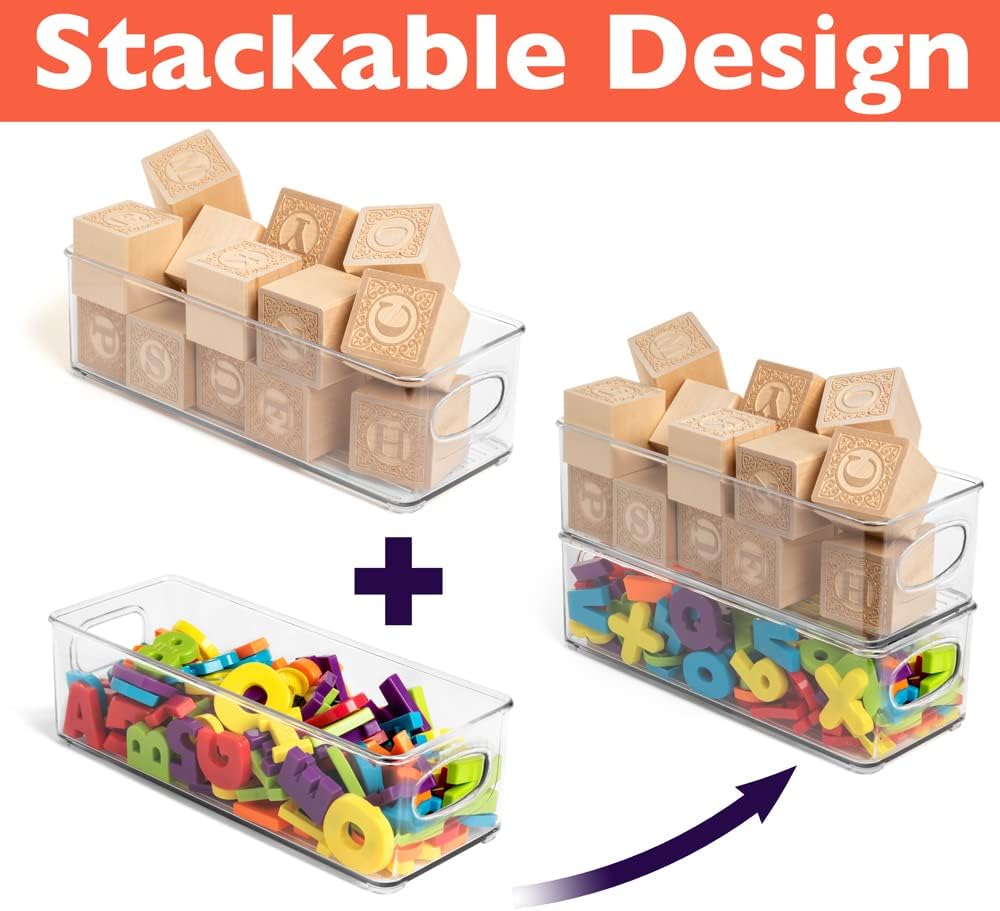 ClearSpace Plastic Pantry Organization and Food Storage Bin – Great Kitchen Organization and Kitchen Storage – Fridge Organizer Bins, Pantry Storage – 6 Pack