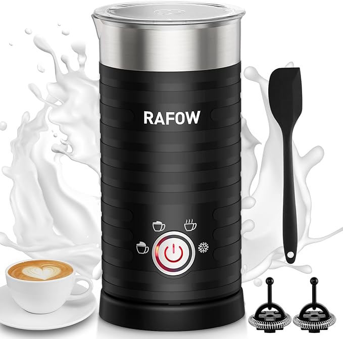 4 In 1 Electric Milk Frother Steamer - Hot and Cold Coffee Foam Froth Maker 350ml/12oz, Automatic Milk Warmer Foamer for Latte, Cappuccinos, Macchiato, Chocolate