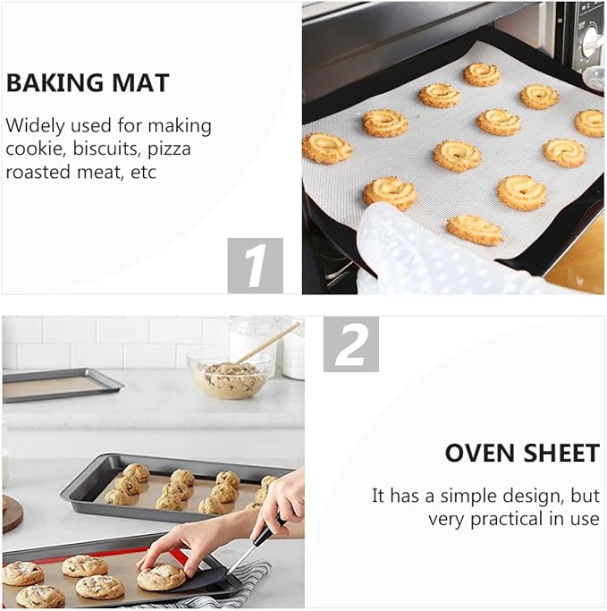 Cabilock 4pcs Nonstick Silicone Baking Mats Oven Liners for Easy Cleanup Reusable Bake Pans Cushions for Macarons and Pastries