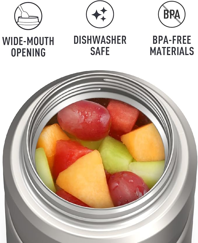 THERMOS Stainless King Vacuum-Insulated Food Jar,24 Ounce,Matte Steel,(Pack of 4)