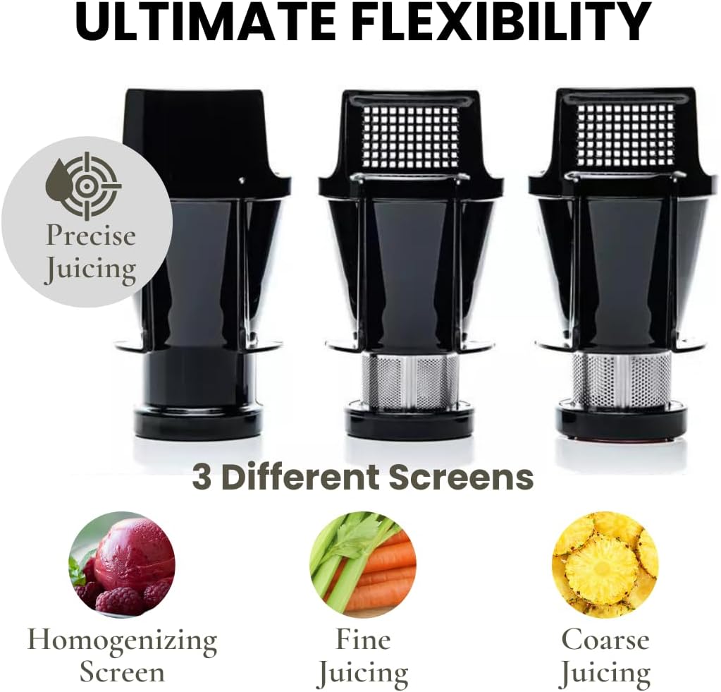 Cold Press SANA 707 Classic Horizontal Single Auger Slow/Low Speed Juicer | Easy Clean, Powerful Motor, Auto Feed, Compact, Celery Attachment, Frozen Desserts, Pasta Extrusion, 15 Year Warranty, Red