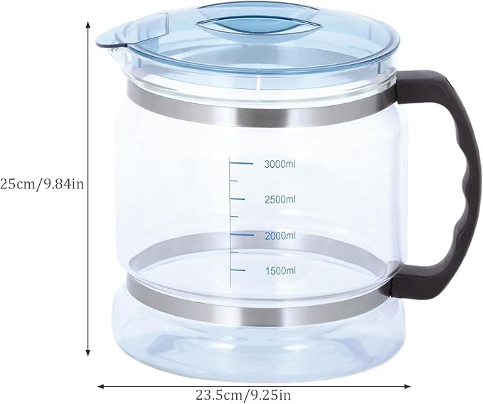 Pitcher Water Filters,Clear 1 Gallon Jug, Replacement Water Distiller Glass Carafe with Scale, Portable Glass Water Filter Pitcher with Handle