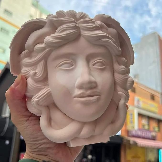 Large Medusa Snake Hair Face Silicone Molds, DIY Goddess Molds for Candle Making, Abstract face Aroma Gypsum Molds for Home Decor Art Crafts