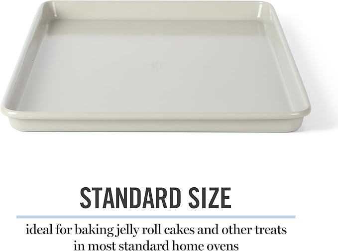 Martha Stewart Gallen 15 x 10 Inch Nonstick Carbon Steel Cookie Sheet – Cool Grey, Durable Bakeware for Even Baking and Easy Cleanup