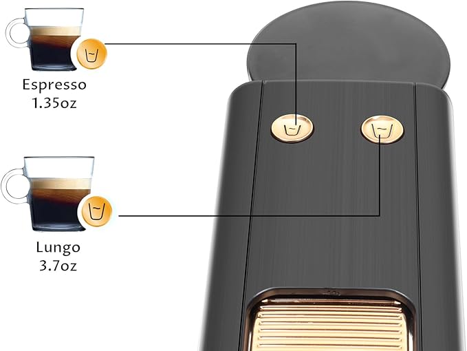 Espresso Machine Compatible with Nespresso Original Capsules, 20 Bar High Pressure Single Serve Coffee Maker, Programmable Mini Pod Coffee Machine with 18oz Tank for Espresso & Lungo - Black