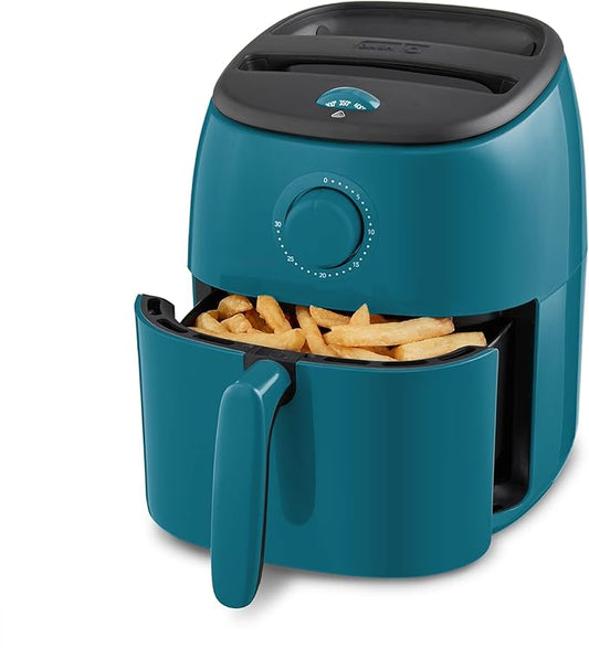 Dash Tasti-Crisp™ Air Fryer - AirCrisp® Technology - Compact Design with Adjustable Temperature Control - Nonstick Fry Basket & Auto Shut-Off Feature - 2.6 Quarts - Teal